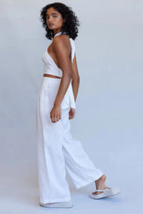 Amrita Linen Halter Top - White