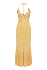 Ethereal Frill Midi Dress - Golden Harvest