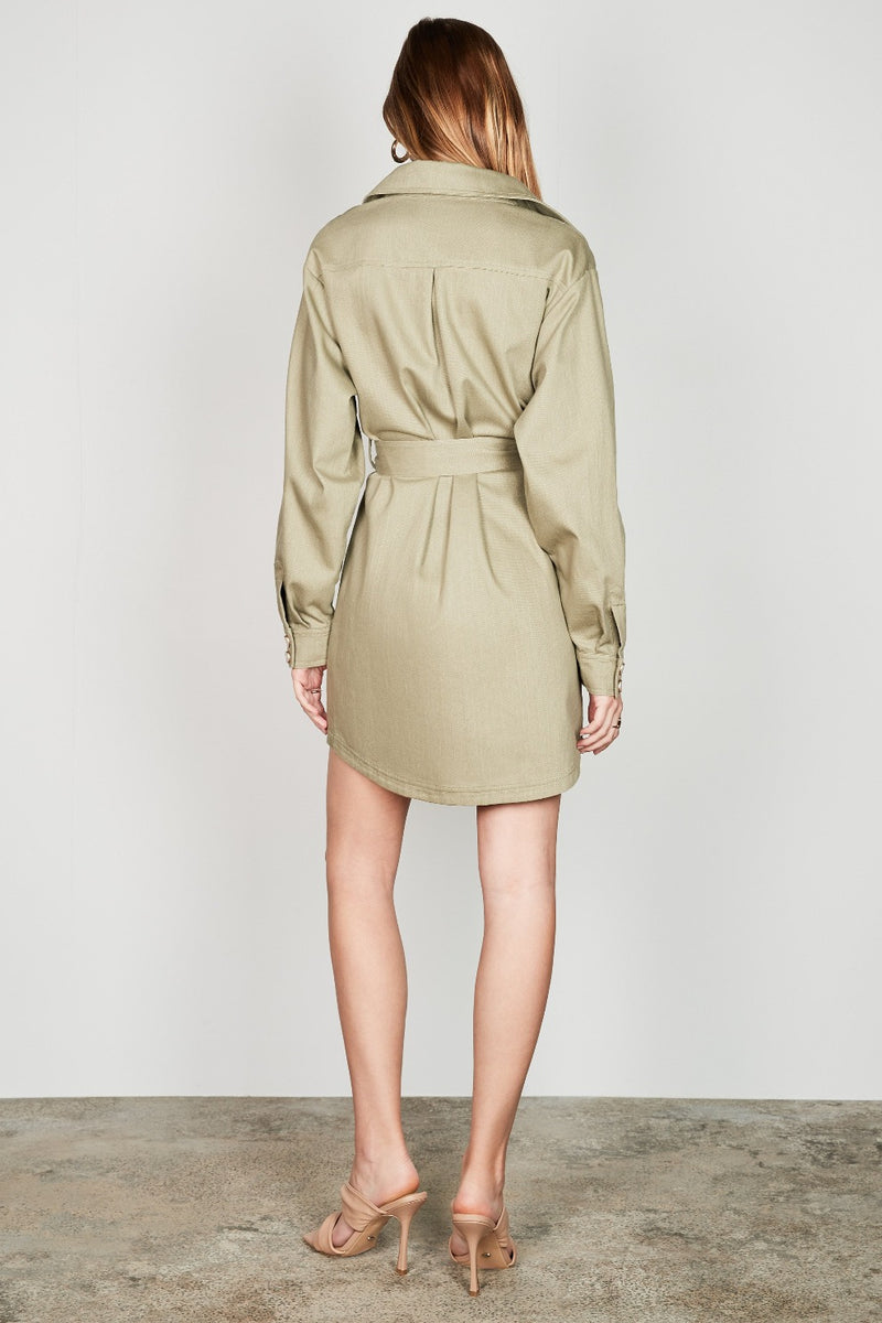 Aster Shirt Dress - Sage