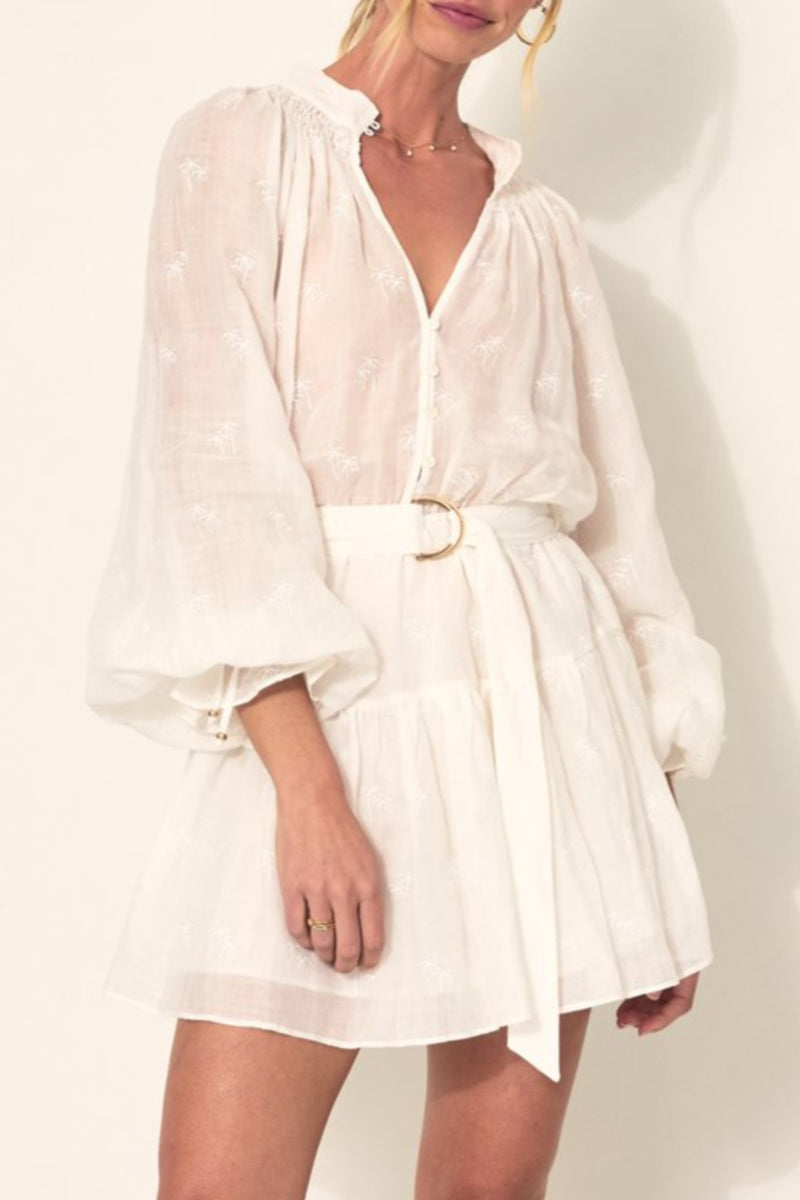Rafaella Mini Dress - Palmera White
