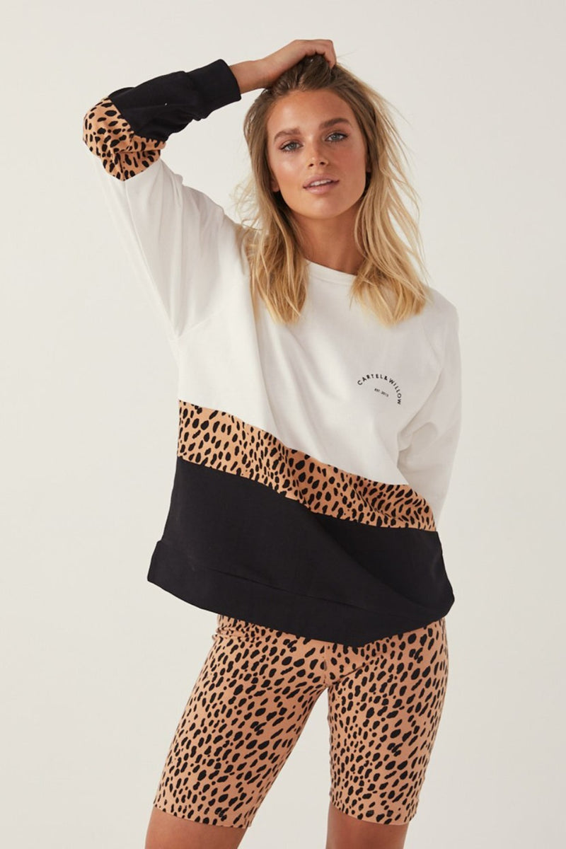 Cartel and Willow Tilly Sweater - Toffee Leopard