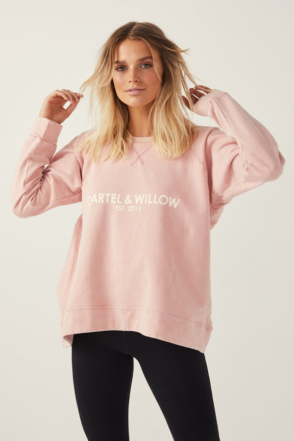 Cartel and Willow Gigi Sweater - Pink Sandwash