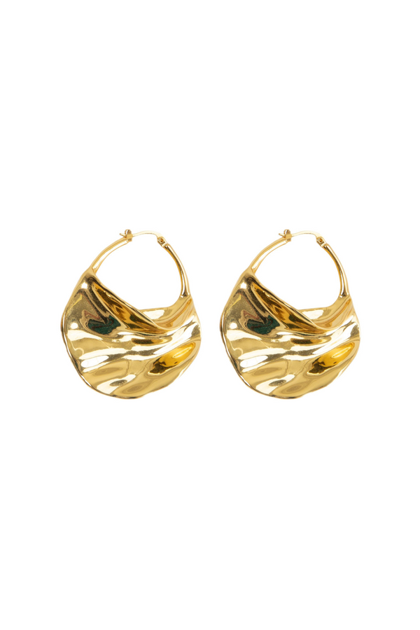 Organic Hoop Earrings - Gold