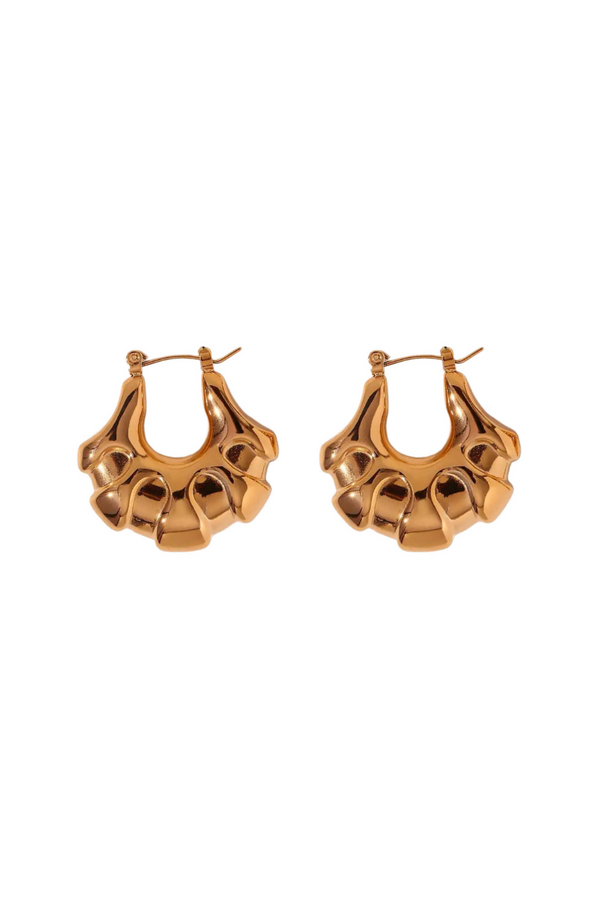 Croissant Hoop Earrings - Gold