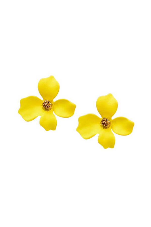 Flower Earrings - Yellow