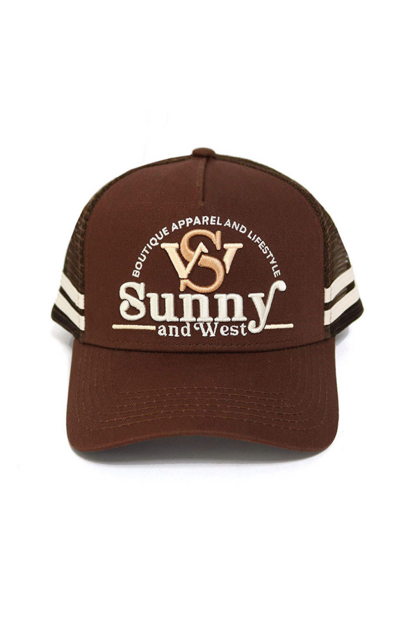 Sunny and West Retro Trucker Cap - Chocolate