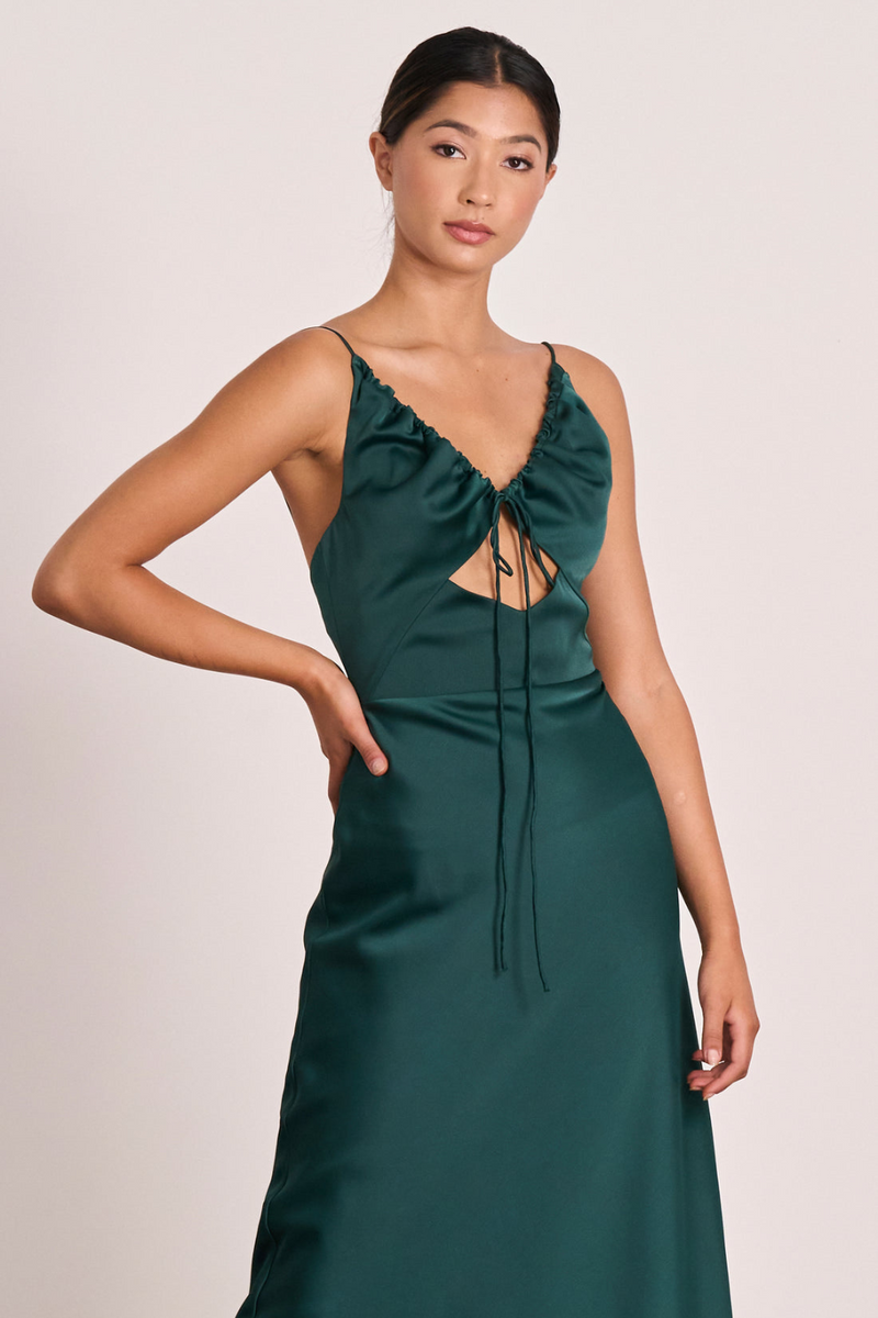 Seeker Slip Midi - Forest Green