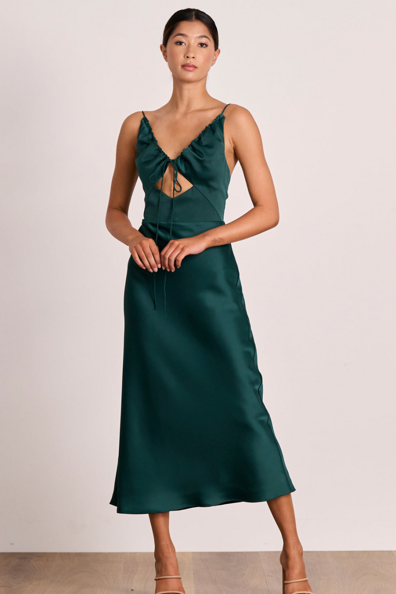 Seeker Slip Midi - Forest Green