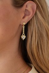 Anchor Of My Heart Gold Moonstone Studs