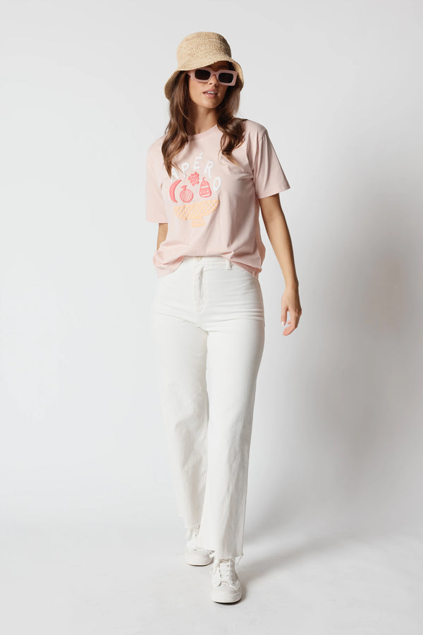 Calipso Printed Tee - Dusty Pink