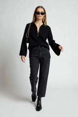 Kaleidoscope Zip-Front Knit Jumper - Black