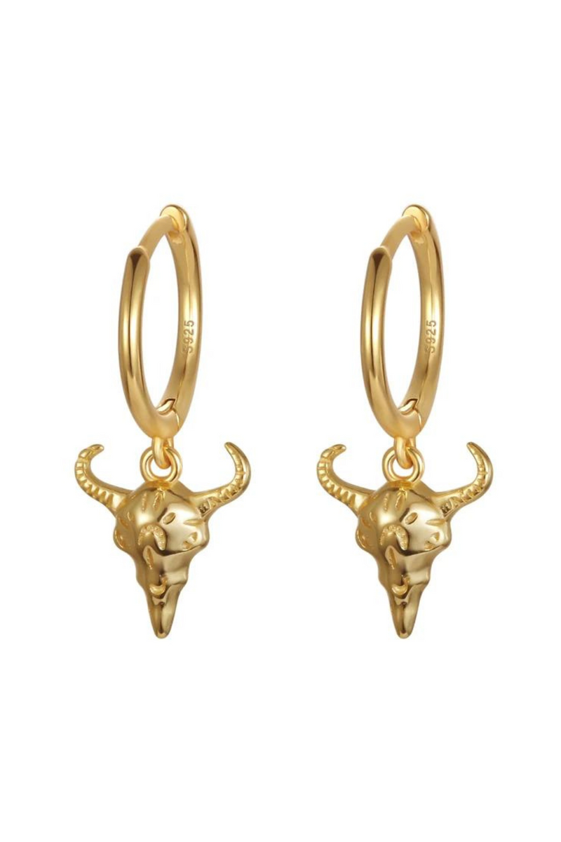 Ox Hoop Earrings - Gold