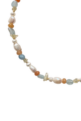 Sunset Pearl Gemstone Choker - Gold