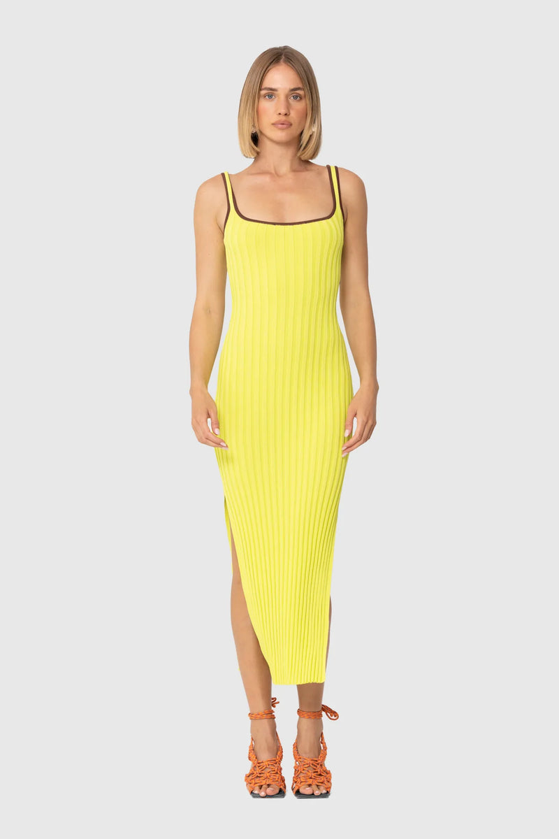 Sol Knit Dress - Chartreuse