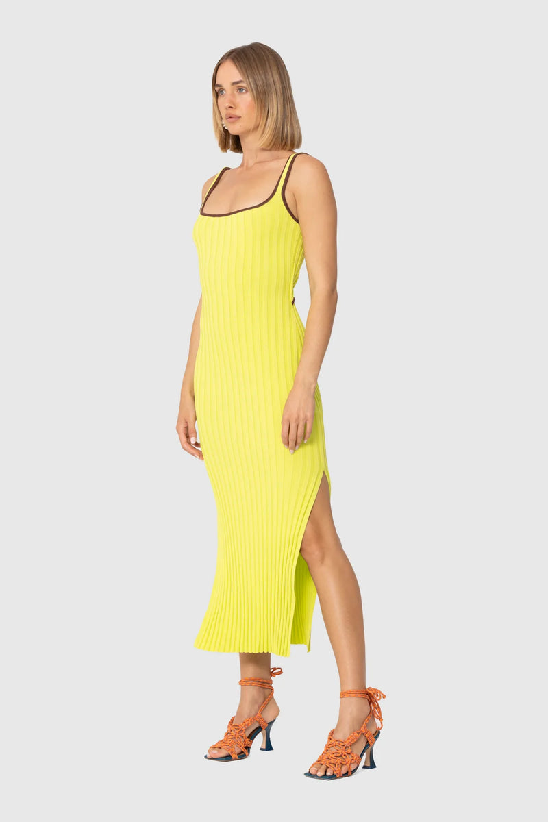 Sol Knit Dress - Chartreuse