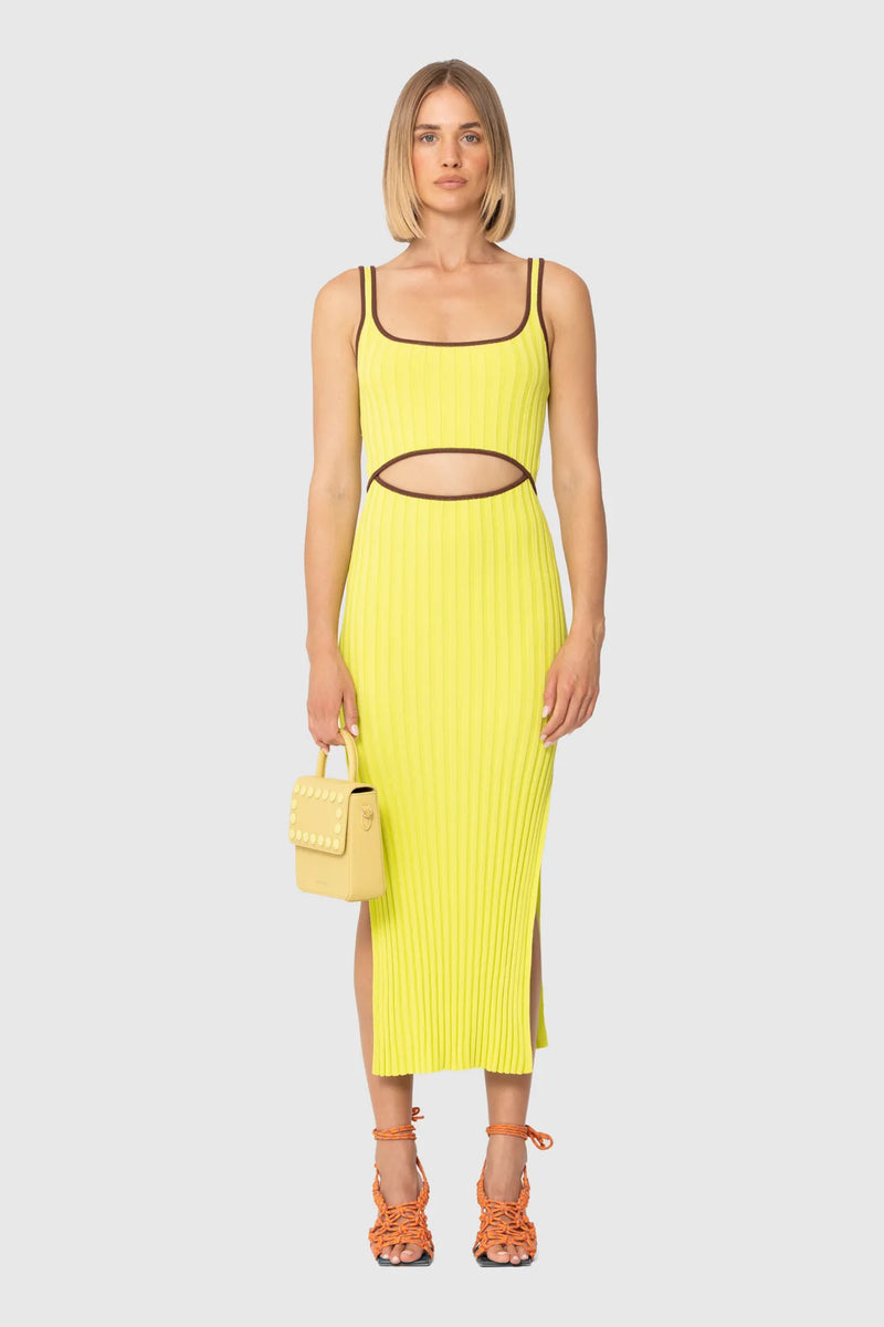 Sol Knit Dress - Chartreuse