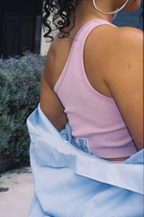 One Shoulder Bodice Crop - Lilac