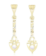 Anchor Of My Heart Gold Moonstone Studs