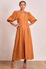 Meadows Button Midi - Ginger