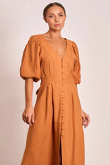 Meadows Button Midi - Ginger