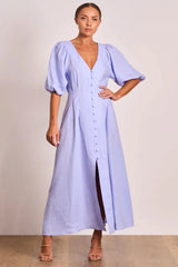 Meadows Button Midi - Jacaranda
