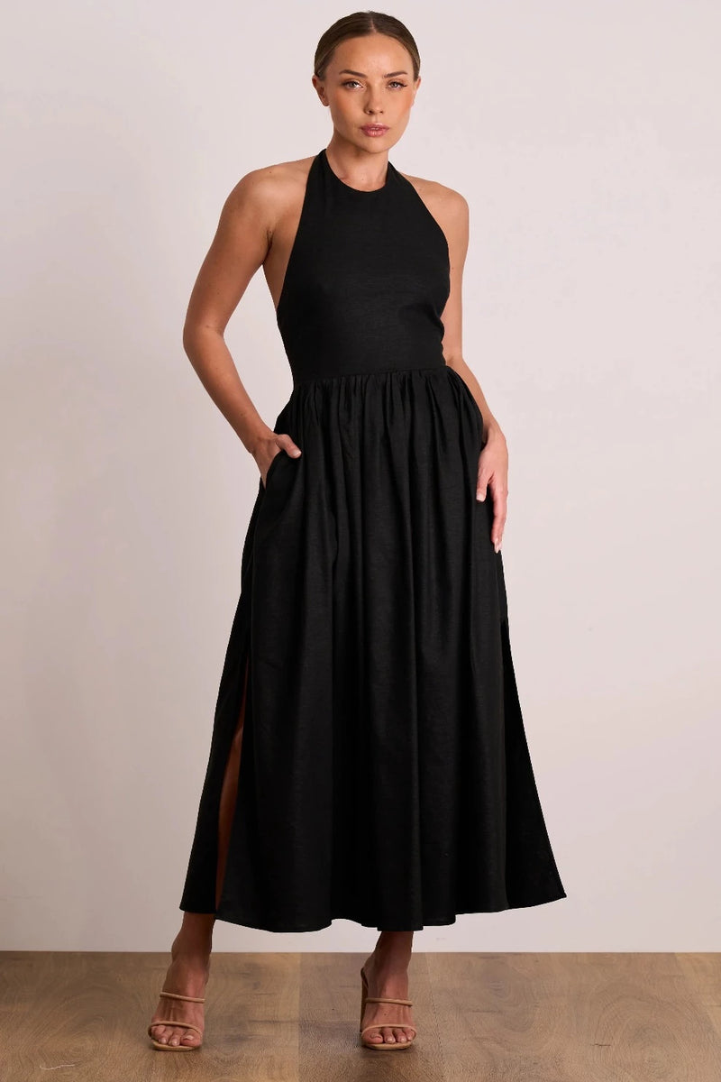 Joyride Halter Midi - Black