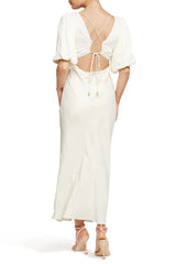 Ethereal Sleeved Midi Dress - Ivory