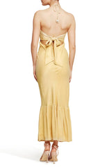 Ethereal Frill Midi Dress - Golden Harvest