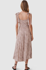 Finley Shirred Midi Dress - Finley Leopard