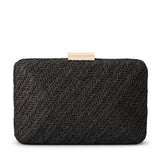 Ines Woven Hardcase Clutch - Black