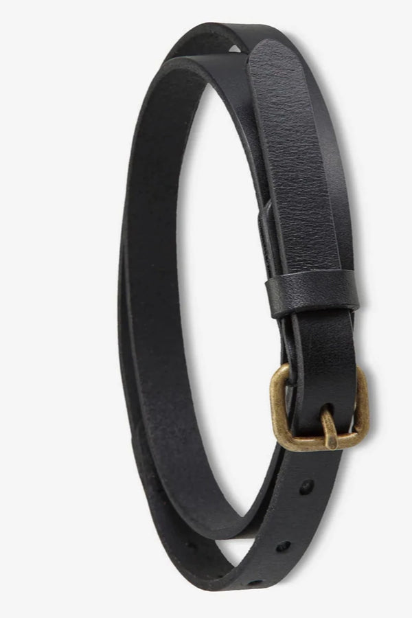 Only Lovers Left belt- Black Leather