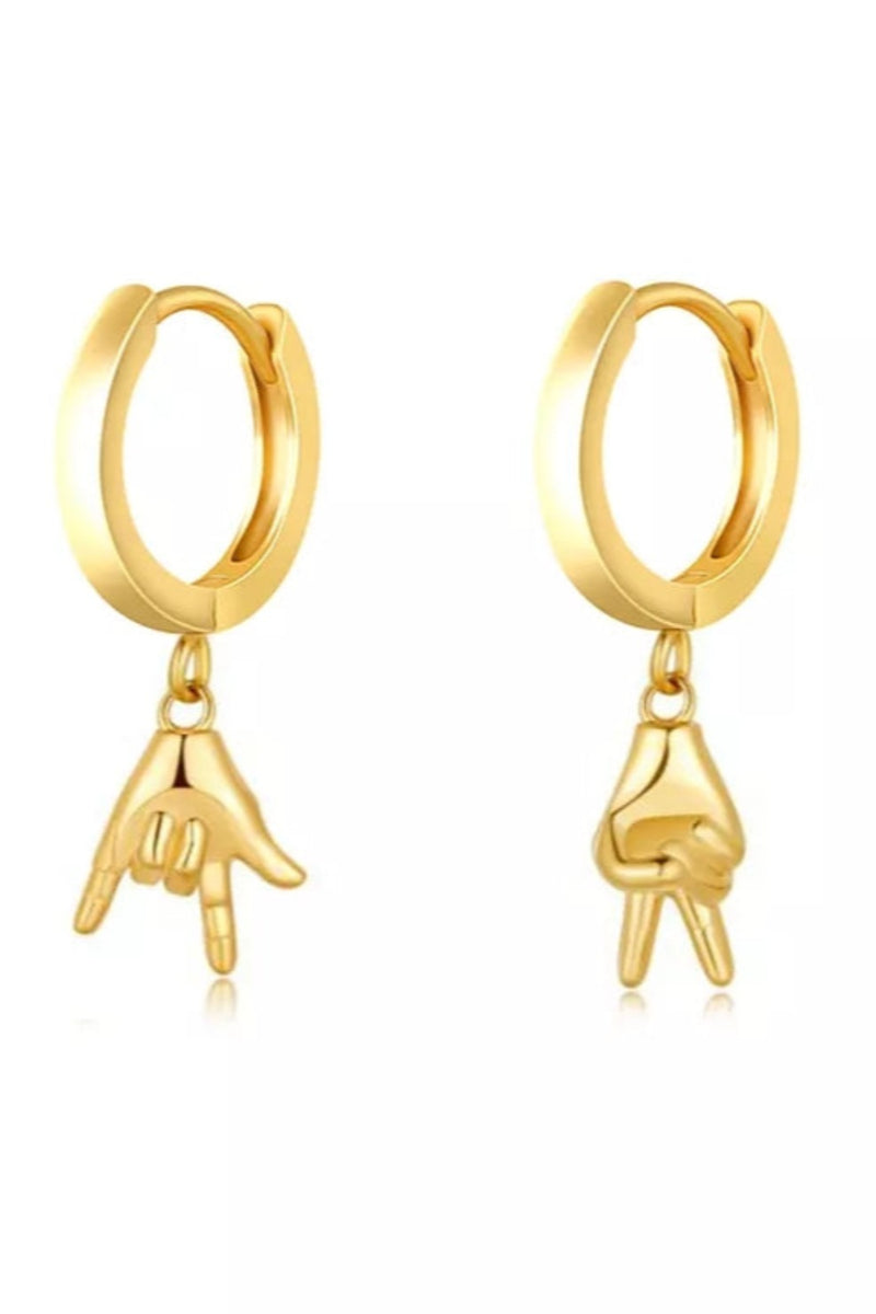 Peace & Punk Hoop Earrings - Gold