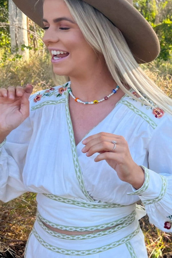 Mushroom & Pearl Choker - Gold